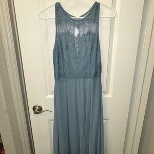 Forever Kind of Love Slate Blue Lace Maxi Dress